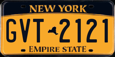 NY license plate GVT2121