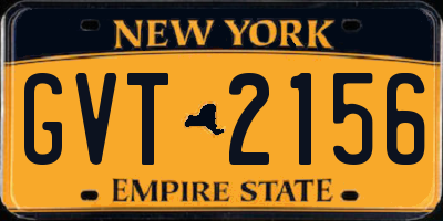 NY license plate GVT2156