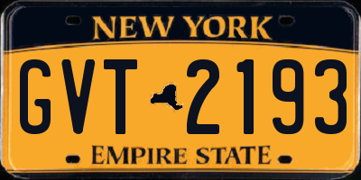 NY license plate GVT2193