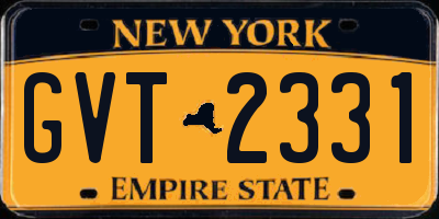 NY license plate GVT2331