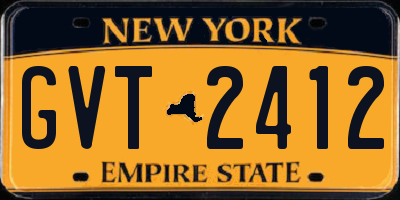 NY license plate GVT2412