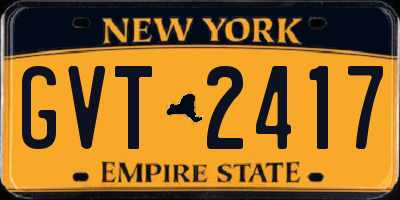 NY license plate GVT2417