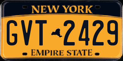 NY license plate GVT2429