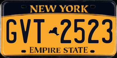 NY license plate GVT2523