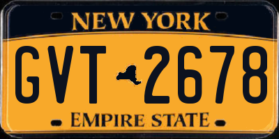 NY license plate GVT2678