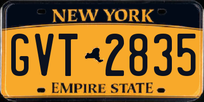 NY license plate GVT2835