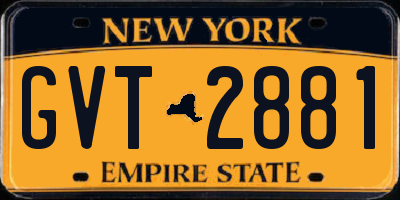 NY license plate GVT2881