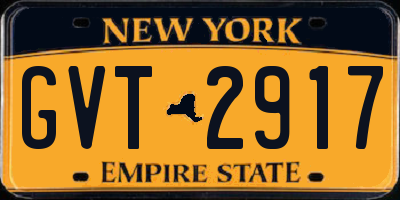 NY license plate GVT2917