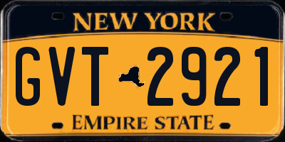 NY license plate GVT2921