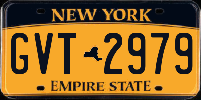 NY license plate GVT2979