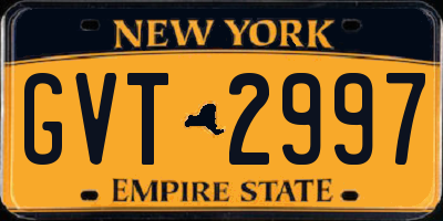 NY license plate GVT2997