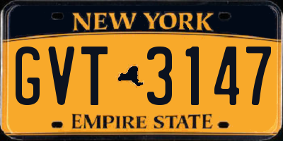 NY license plate GVT3147