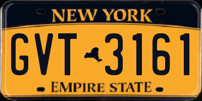 NY license plate GVT3161