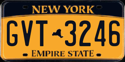 NY license plate GVT3246