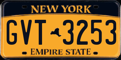 NY license plate GVT3253