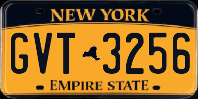 NY license plate GVT3256