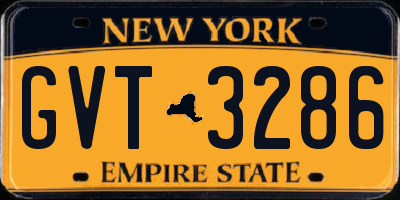 NY license plate GVT3286
