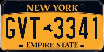 NY license plate GVT3341