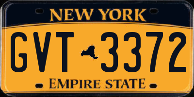 NY license plate GVT3372