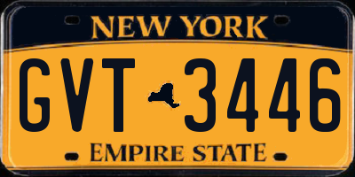 NY license plate GVT3446
