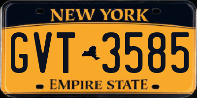 NY license plate GVT3585