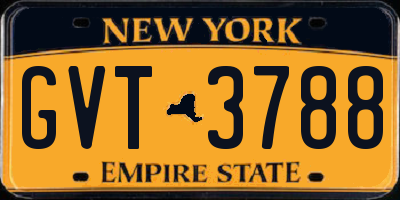 NY license plate GVT3788