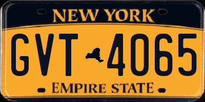 NY license plate GVT4065