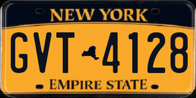 NY license plate GVT4128