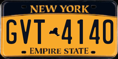 NY license plate GVT4140