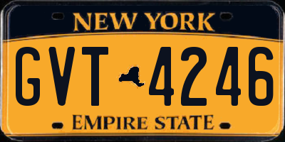 NY license plate GVT4246