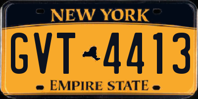 NY license plate GVT4413