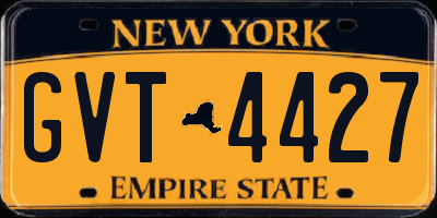 NY license plate GVT4427