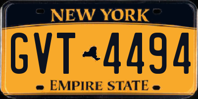 NY license plate GVT4494