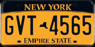 NY license plate GVT4565