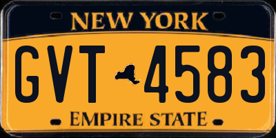 NY license plate GVT4583