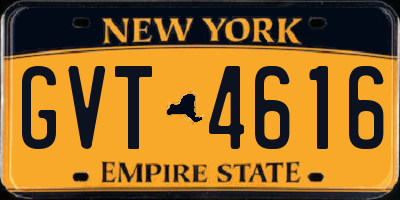 NY license plate GVT4616