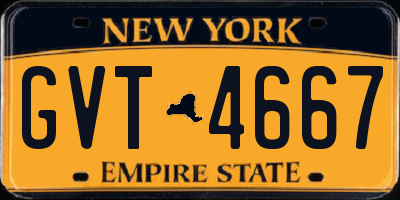 NY license plate GVT4667