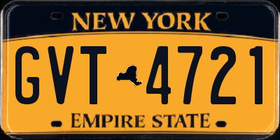 NY license plate GVT4721