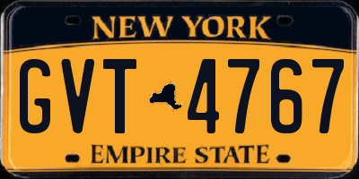 NY license plate GVT4767