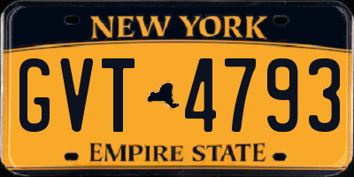 NY license plate GVT4793