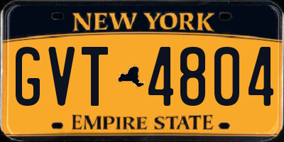NY license plate GVT4804