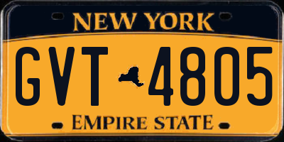 NY license plate GVT4805
