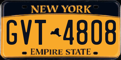 NY license plate GVT4808