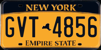NY license plate GVT4856
