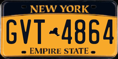 NY license plate GVT4864