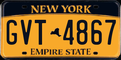 NY license plate GVT4867