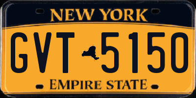 NY license plate GVT5150