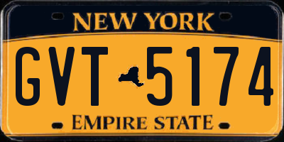 NY license plate GVT5174