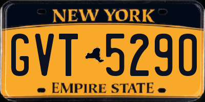 NY license plate GVT5290