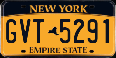 NY license plate GVT5291